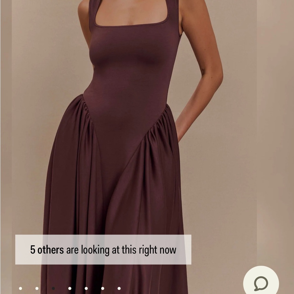Meshki Plum Square-Neck Ruched Skirt Maxi Dress